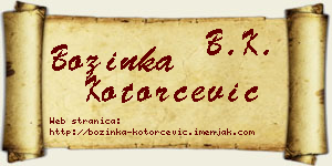 Božinka Kotorčević vizit kartica